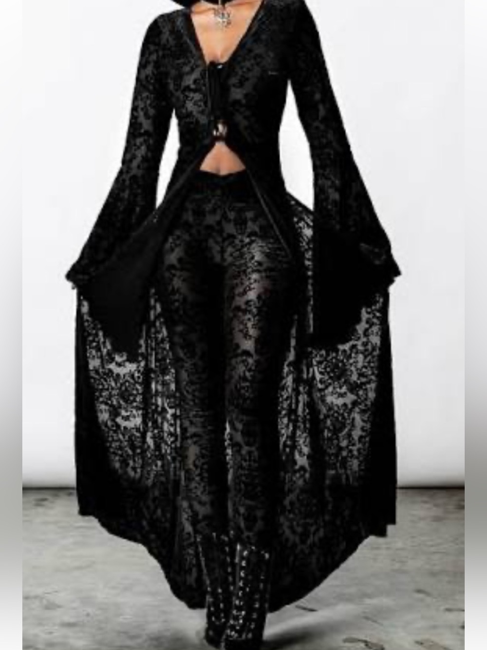 Killstar Black Velvet High-Waist Pants